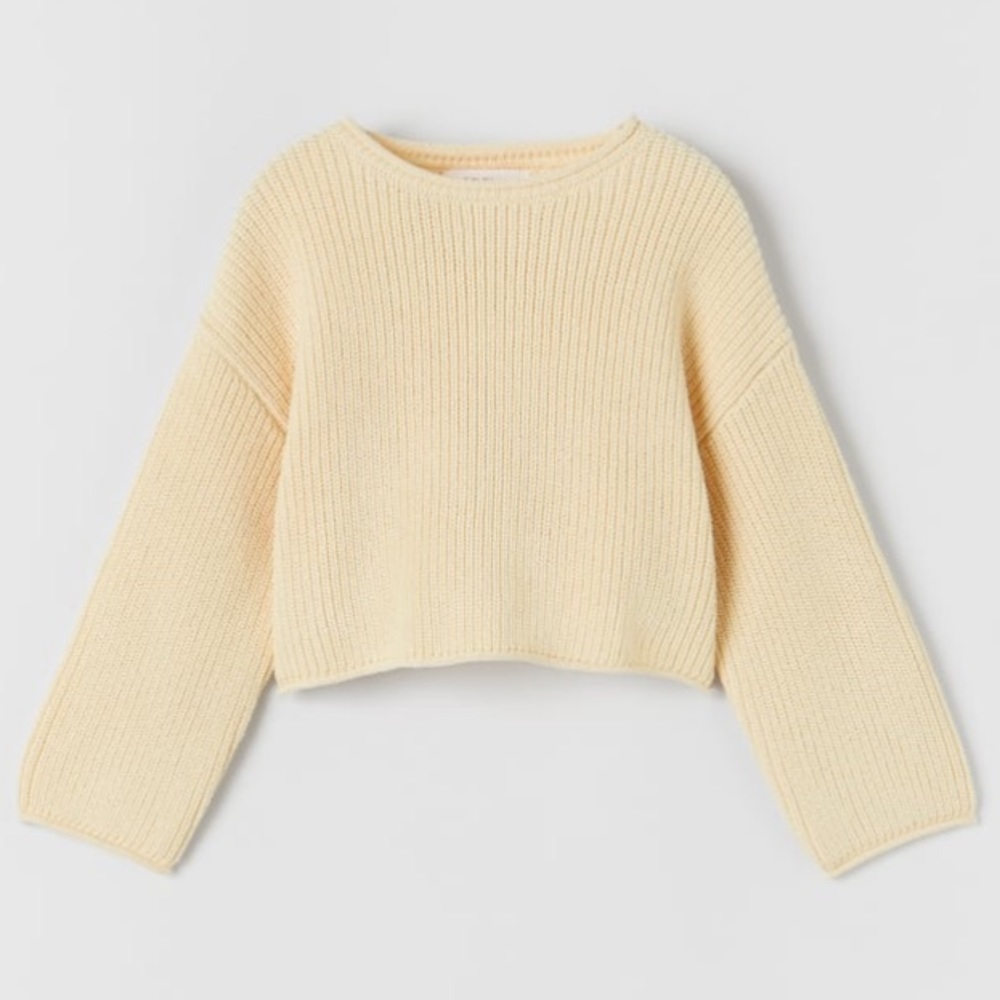 Zara yellow cropped sweater